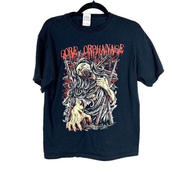 Black Gore Orphanage Graphic Short Sleeve Tee Medium - Picture 1 of 4